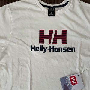 HELLE HANSEN RED WHITE & BLUE PREMIUM COTTON FASHION T-SHIRT